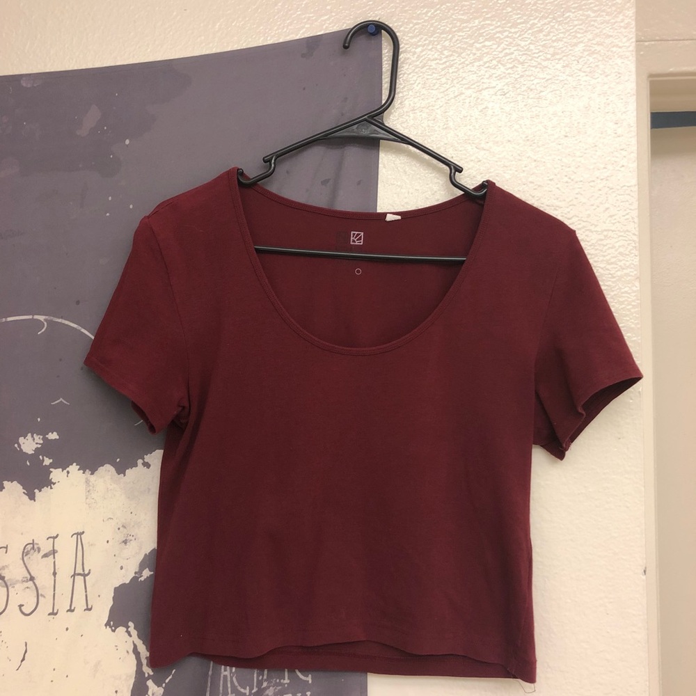 Maroon Crop Top